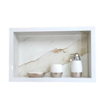 Imagem de Nicho Banheiro Porcelanato box 30x50x(9) Borda De Alumínio. - Belo Nic
