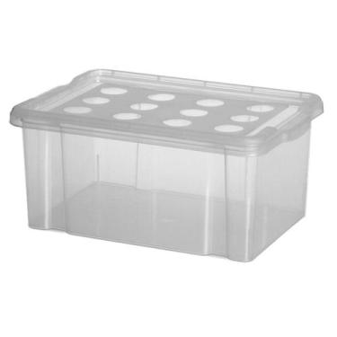 Imagem de Caixa Organizadora Container 16 Litros com Tampa Transparente - Niquel