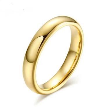 Imagem de Aliança avulsa ouro 18k banhada tradicional tungstênio 4mm - Oremte, 2
