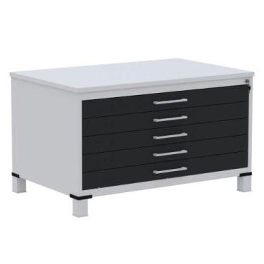 Imagem de Mapoteca 5 Gavetas Pandin 120 cm (Larg) Inmetro Tampo MDP Cinza Estrut