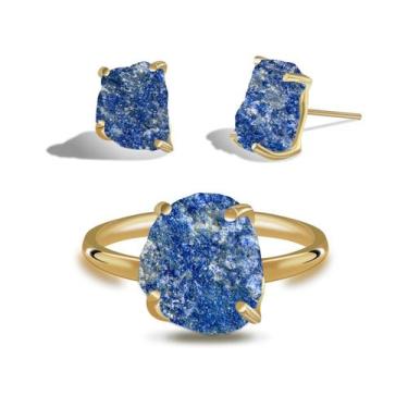 Imagem de Conjunto de Lápis Lazuli - Cristal Natural, Prata 925