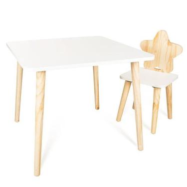 Imagem de Kit Mesa e Cadeira Infantil Estrela - Eita Casa Perfeita, Pinus