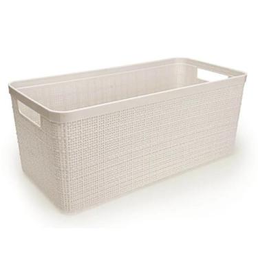 Imagem de Cesto Juta Organizador 7,4L Alongado Grande Decoração Branco - Nitron