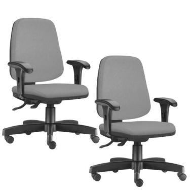 Imagem de Kit 02 Cadeiras Giratórias Job L02 Diretor Executiva Material Sintétic