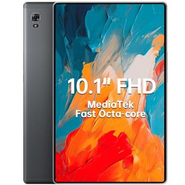Imagem de Tablet Android de 10 polegadas, tela Full HD IPS 1920 x 1200, processador MTK Octa-Core, armazenamento de 64 GB, expansível de 1 TB, bateria de 6000 mAh, tablet WiFi 2,4/5G, câmera dupla, desbloqueio