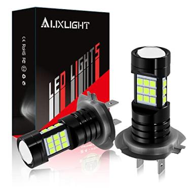 Imagem de AUXLIGHT Lâmpadas DRL de farol de neblina LED H7, lâmpadas H7LL extremamente brilhantes de 2400 lúmens para carros, caminhões, azul gelo