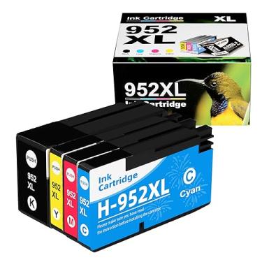 Imagem de Aqepbzt Cartucho de tinta de substituição 952XL para impressora HP Ink 952XL 952 XL para HP OfficeJet Pro 8710 8720 8702 8725 8740 8730 8700 7740 8210 8715 7720 (preto, ciano, magenta, amarelo, pacote