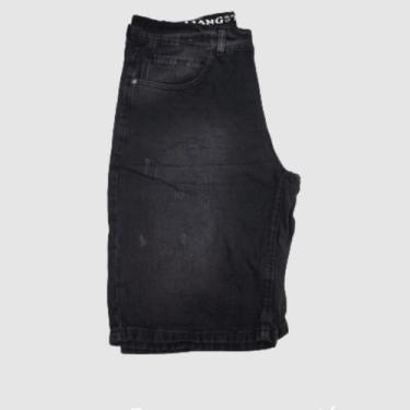 Imagem de Bermuda Gangster Jeans Confort Destroyed Masculina - 0164, 38, Preto