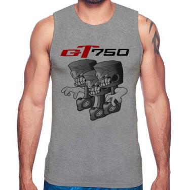 Imagem de Regata Moto GT 750 Pistões - Foca na Moda, Cinza, G