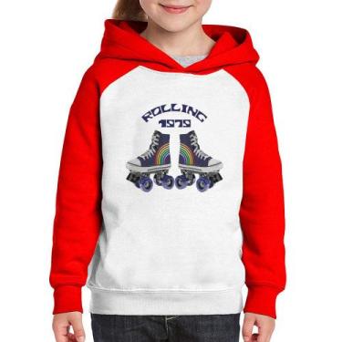 Imagem de Moletom Infantil Rolling 1979 - Foca na Moda, Branco, Vermelho, 10