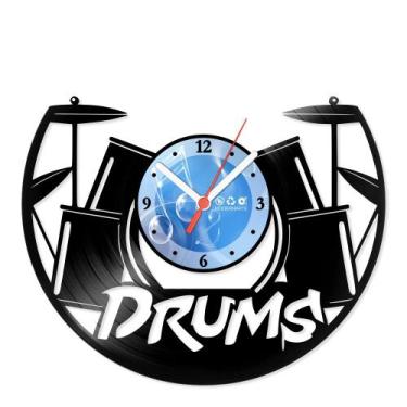 Imagem de Relógio De Parede Disco Vinil Música - Drums - VMU-065 - Modernarte