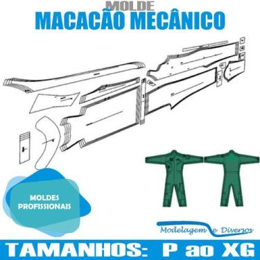 Imagem de Molde Macacão Mecânico Piloto, Modelagem&Diversos, Tamanhos até 68