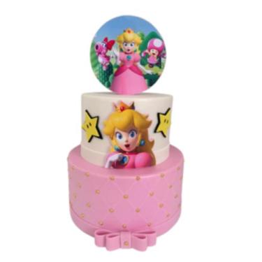 Imagem de Bolo Fake Princesa Peach Rosa - Catavento Festa dos Sonhos