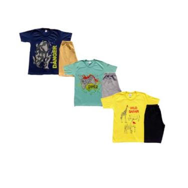 Imagem de Kit 3 Conjuntos Roupa Juvenil Menino Criança Atacado - Bambynos, 10