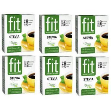 Imagem de Adoçante VEGANO Stevia com Sucralose 50 Sachês Fit 6Unidades - Steviaf