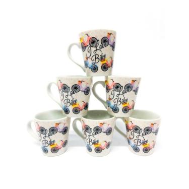 Imagem de Xícaras caneca Café Chá Porcelana 110 Ml louça personalizada 6 unidade