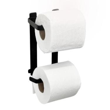 Imagem de Suporte Porta Papel Higiênico Parede Preto Texturizado - RM SUPORTES
