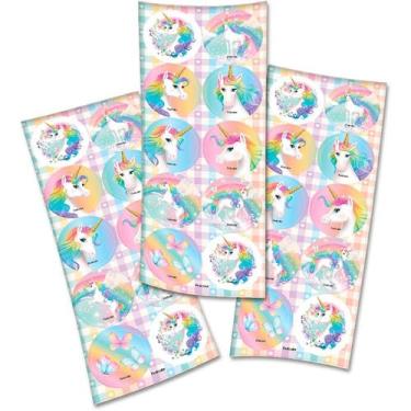 Imagem de Adesivo Redondo - Unicornio - 30 unidades - Festcolor - Rizzo