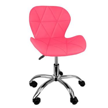 Imagem de Cadeira Slim Office Estofada Base Giratória Cromada - Lianto Decor, Ro