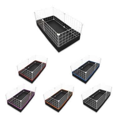 Imagem de Cercado Aramado Porquinho da Índia 40x80 Cm Branco com Bandeja Higiêni