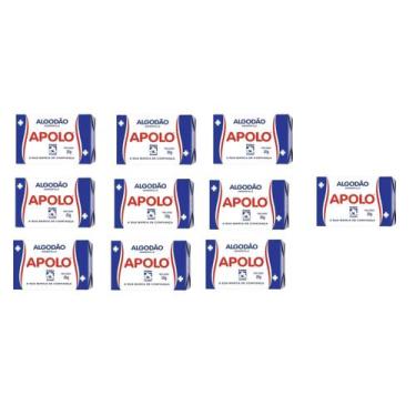 Imagem de 10 Cxs Algodão Apolo Hidrófilo 25Gr Limpeza Facial Maquiagem