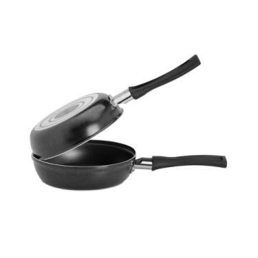 Imagem de Omeleteira Antiaderente Pro-Flon 18cm 0,7L Linha Garlic Preta Brinox -