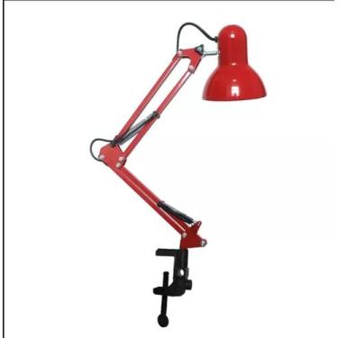 Imagem de Luminaria Articulável Com Garra Pixar Vermelho E27 Luminatti 110V/220V