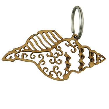 Imagem de Chaveiro Concha nº 4 C/ Argola 1133 6,5x3,2cm Mdf Cru - Atacadão do Ar