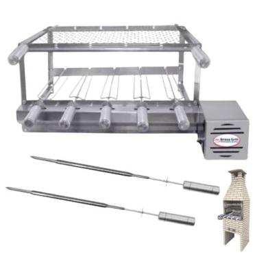 Imagem de Brasa Grill Tradicional Gira 5 Espetos para Churrasqueira Pré Moldada 