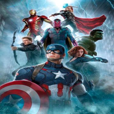 Imagem de Papel De Parede Adesivo, Infantil Vingadores Marvel Clássico 1X1 - Fin