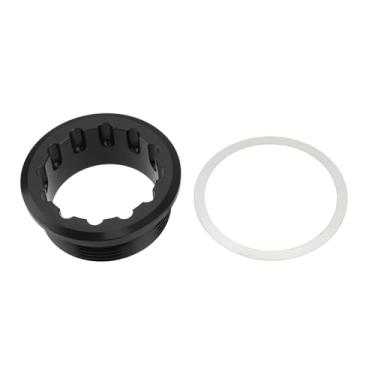 Imagem de Micro Traders 1 peça capa de volante de bicicleta 12 velocidades capa de bloqueio de volante com espaçador compatível com Shimano M7100 M8100 M9100 M6100 30,5x26x12mm preto