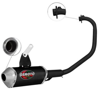 Imagem de Escapamento Esportivo Gemoto Racing 3 Trioval Curva Preta Fazer 150 20