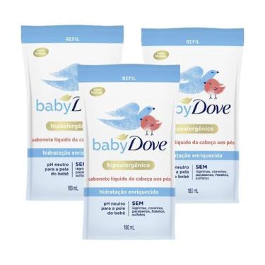 Imagem de Kit 3 Unidades Sabonete Liquido Dove Baby Hidrataao Enriquecida Refil 