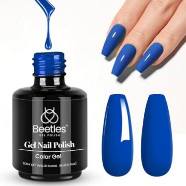 Imagem de Beetles Esmalte em gel para unhas, 1 peça, 15 ml, cor cobalto, esmalte em gel para unhas de salão de manicure faça você mesmo em casa