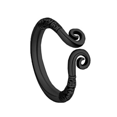 Imagem de OAKKY Anel masculino de aço inoxidável vintage Sun Wukong Monkey King argola dourada amuleto aberto urdidura, Metal, Metal