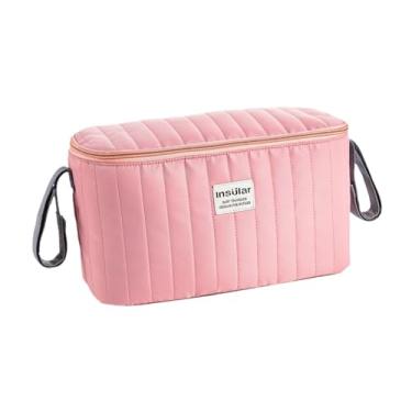 Imagem de Kokiya Organizador universal de carrinho com alça para pendurar roupas de bebê, lanches e fraldas, Rosa