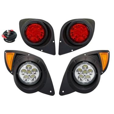 Imagem de Red Hawk Kit de luz LGT-357L compatível com/substituição para Yamaha Drive 12V operação para gás ou elétrico, biséis de plástico moldado por injeção com furos de montagem afunilados carrinhos de golfe