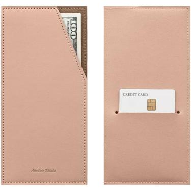 Imagem de carrotez Carteira de couro PU para cartão e dinheiro, envelope reutilizável para carteira, carteira estilosa para encher dinheiro, dinheiro e recibos – Recheio ideal para documentos de viagem e bolsa