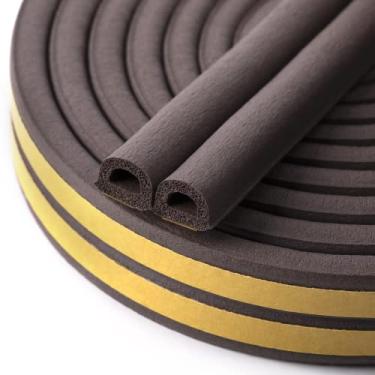 Imagem de CloudBuyer Isolamento Contra Intempéries para Portas, Portas e Janelas À Prova de Intempéries, Tira de Vedação À Prova de Som, Tira de Vedação Autoadesiva de Borracha Anticolisão (Marrom, 16,5 Pés)