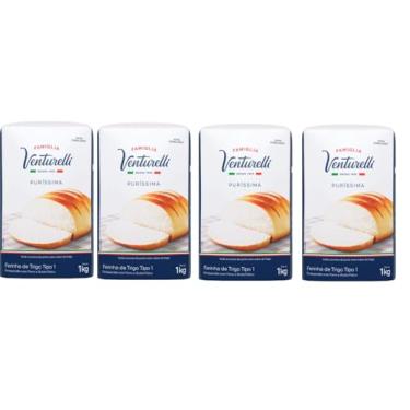 Imagem de FAMIGLIA VENTURELLI Farinha De Trigo Tipo 1 Famiglia Venturelli Puríssima 1 Kg 4 Und.