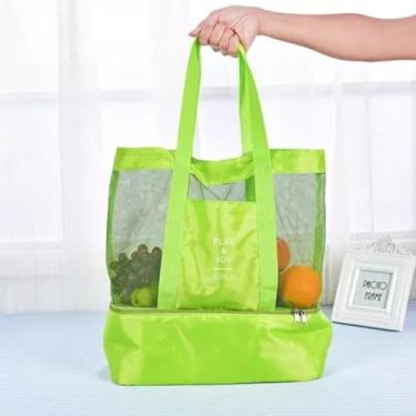 Imagem de Bolsa de Praia Térmica com Divisória para Alimentos e Bebidas – Ideal para Verão e Picnics - TYDA (PINK)