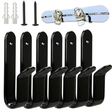 Imagem de Rolitwils Clipes de montagem na parede de snowboard, suporte de parede horizontal para skate, suporte de exibição de snowboard para quarto, garagem