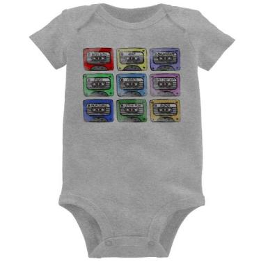 Imagem de Body Bebê 80's Cassette Tapes - Foca na Moda, Cinza, M