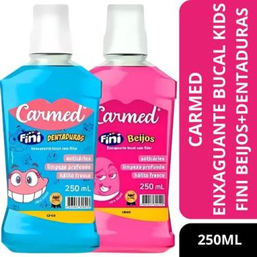 Imagem de Kit 2 Enxaguante Bucal Carmed Fini Dentadura+Beijos 250ml