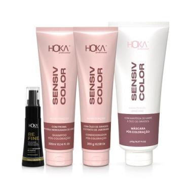 Imagem de Kit pós coloração sensiv color  gloss reparador de pontas hoka - HOKA 