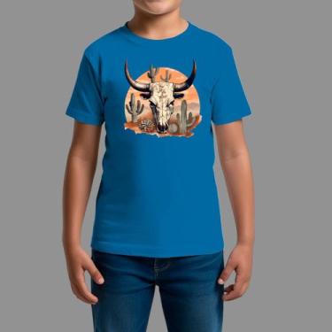 Imagem de Camisetas infanto juvenil Básica Casual Gola Redonda Cabeça Boi - RodL