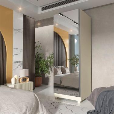 Imagem de Sapateira 1 Porta Espelhada Gold 100% MDF Off White