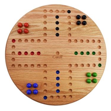 Imagem de Jogo de Tabuleiro Marbles Solid Oak Wood 4 Player Cauff 44x44x2cm