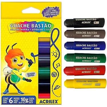 Imagem de Tinta Guache, Acrilex, Em Bastão, 06 Cores