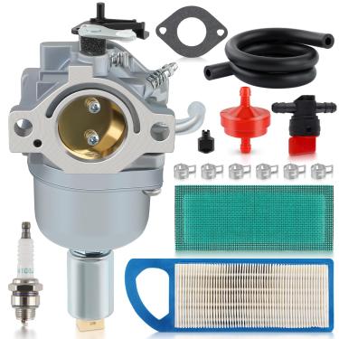 Imagem de Carburador de carvão 594593 para Briggs & Stratton 594593 591731 796109 796078 590400 31H777 Carb 14.5-21HP com 797008 677014 697634 697153 Filtro de ar 491055S 72347GS Spark Plug - 594593 Carburador